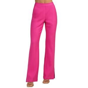 Trina Turk Hush Worsted Wool Straight Leg Trouser Pant Pink